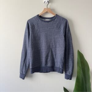 Everlane Blue Crewneck Sweater Long Sleeve Relaxed Fit Solid Casual Loungewear
